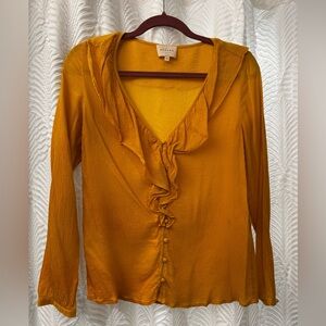 Elegant Sezane Marigold Ruffle Blouse